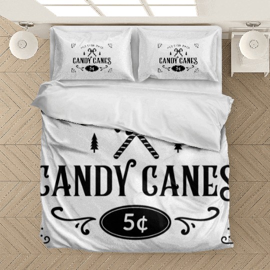 Candy Canes Old Fahined Christmas Tree Gift Ideas Bedding Sets