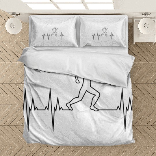 Marathon Running Man Heartbeat Bedding Sets