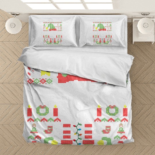 Funny Kickboxer Elf Ugly Christmas Boxing Bedding Sets