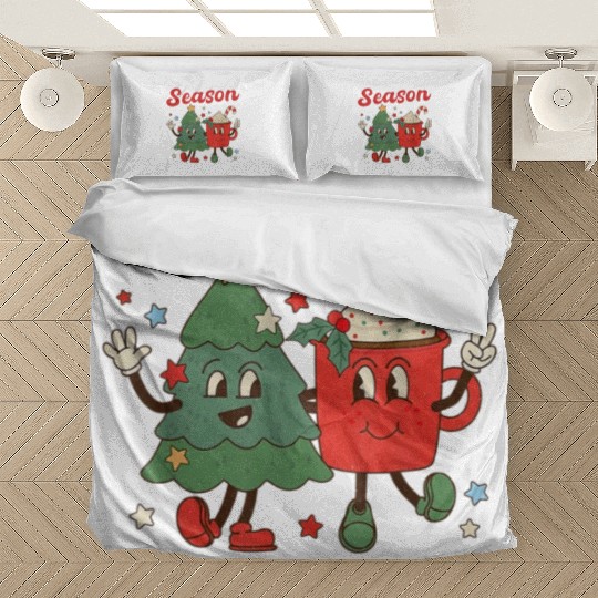 Tis The Season Christmas Tree Coffee Latte Bedding Sets
