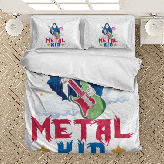 Grim Bone Unicorn Rainbow Metal Rock Metal Kid Bedding Sets