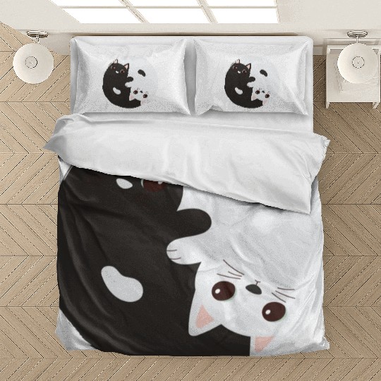 ying yang cat Bedding Sets