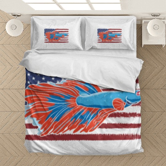 Betta Fish American US Flag Aquarium Fish Keeper A Bedding Sets