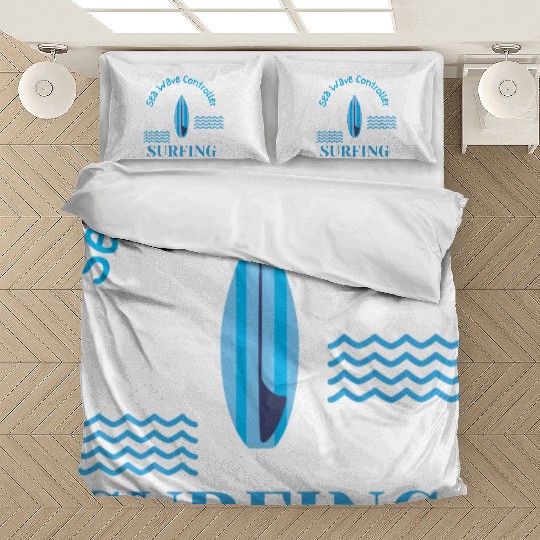 Blue and White Surfing Bedding Sets Design