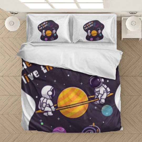 We Used To Live There Cool astronauts on Planets Bedding Sets