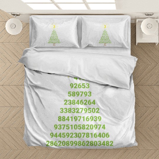 Funny Pi Christmas Tree Math Teacher Bedding Sets