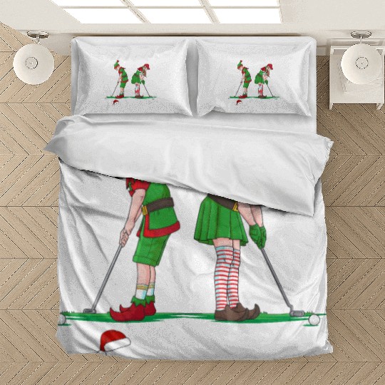 Golf Elf Pun Golfer Christmas Golfing Bedding Sets