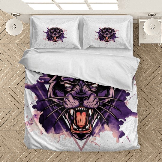 Panther Panter Purple Black Splash Predator Animal Bedding Sets