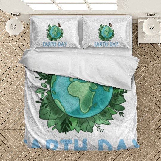 Earth Day Gift Globe Plants Butterfly Save the Bedding Sets