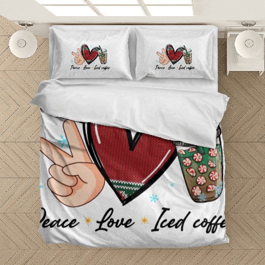 peace love iced coffee Bedding Sets