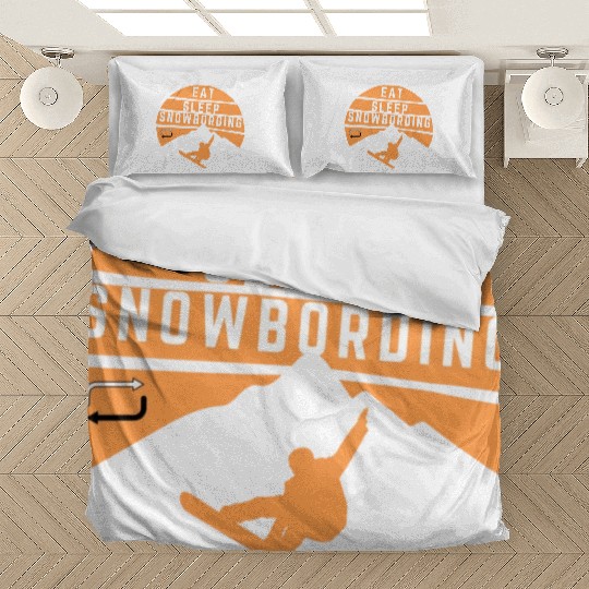 Eat sleep snowboarding repeat Winter sport lover Bedding Sets