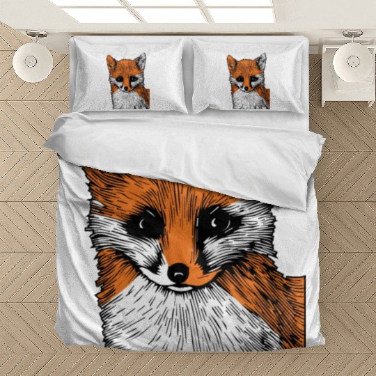 Fox Drawing Nature Forest Save The Planet Bedding Sets