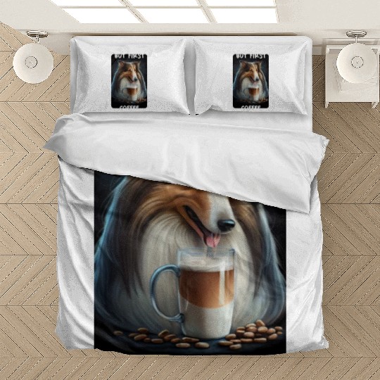 Collie - But First Coffee Bedding Sets