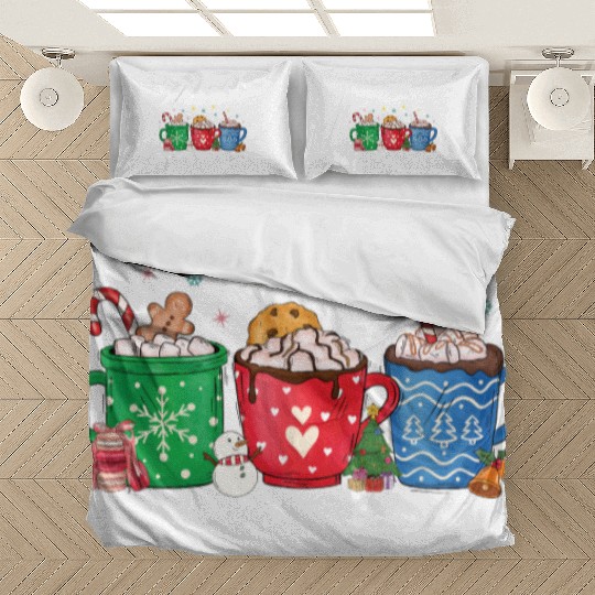 Christmas Hot Chocolate Cup Bedding Sets