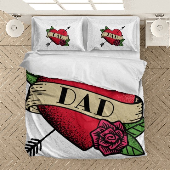 Heart Tattoo Dad Bedding Sets