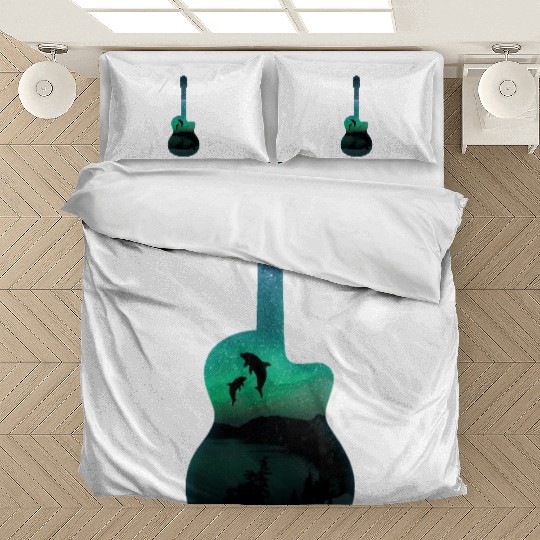 Guitar dolphins Bedding Sets