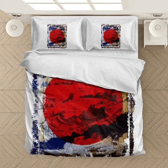 Japan Flag Red Circle Blue Mountain Collage Art 74 Bedding Sets