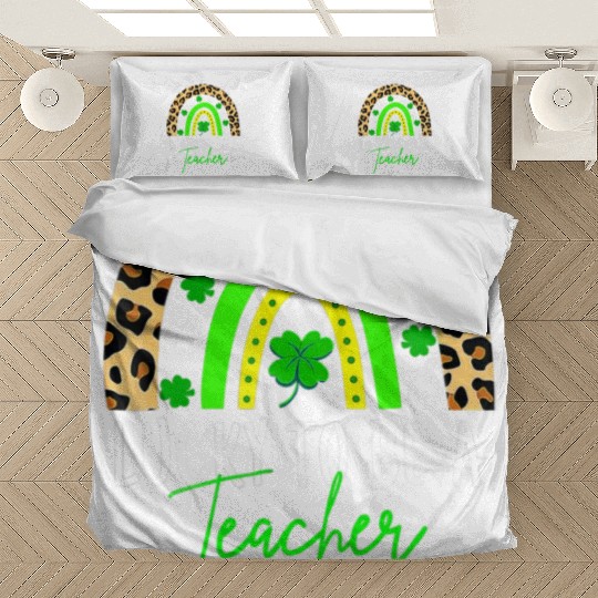 Lucky To Be A Teacher Rainbow Teacher St Patricks Bedding Sets