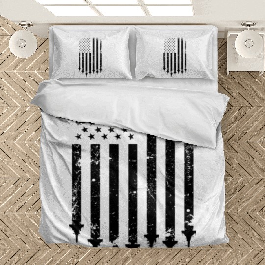 USA Flag Jet, American Flag, Fighter Jet Airplanes Bedding Sets