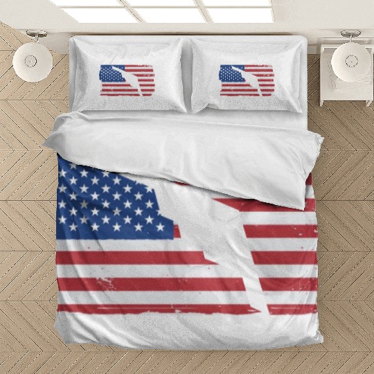 B-2 Stealth Bomber Military Airplane American Flag Bedding Sets