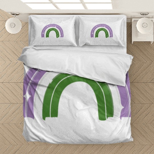 Queer AF Genderqueer Pride Flag Rainbow Bedding Sets