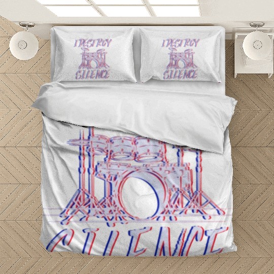 I Destroy Silence Drummer Band Music Beat Drum Bedding Sets