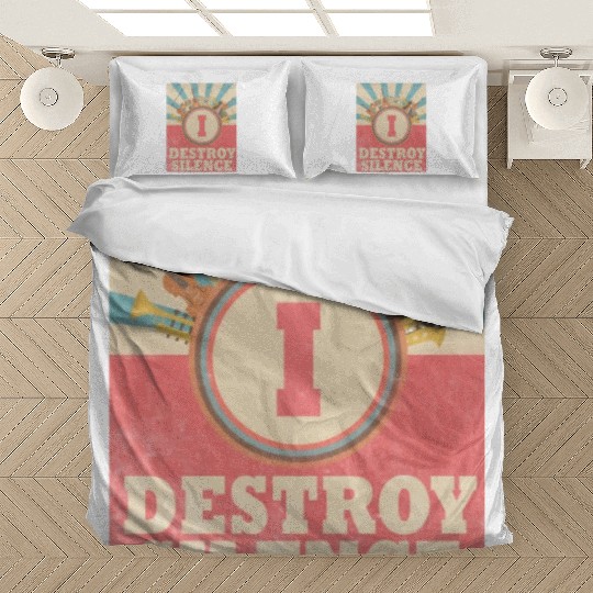 I Destroy Silence Drummer Band Music Beat Drum Bedding Sets