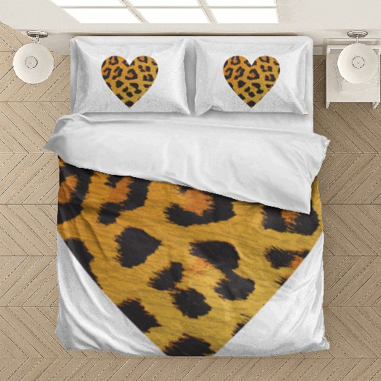 Heart Leopard Print Bedding Sets