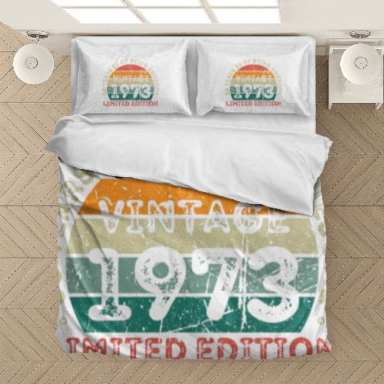50 Years Vintage 1973 Retro 50th Birthday Bedding Sets