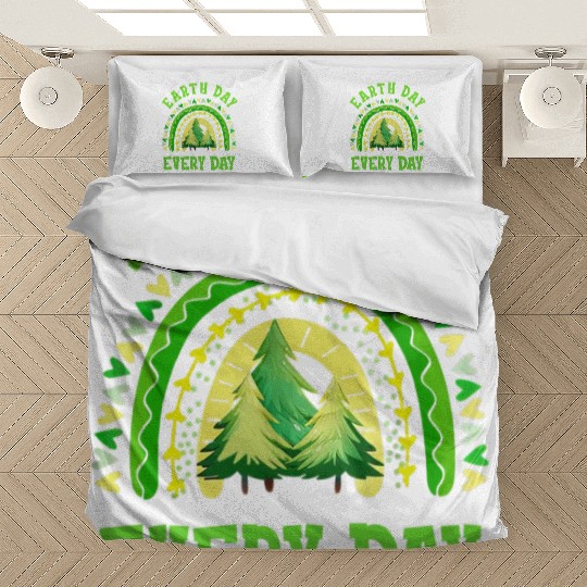 Pine Tree Green Earth Day Shamrock St Patrick Day Bedding Sets