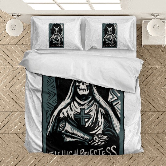 The High Priestess Skeleton Skull Tarot Card Bedding Sets