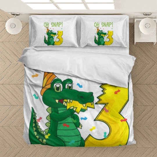 Oh Snap I'm 3 Crocodile 3rd Birthday Alligator Bedding Sets