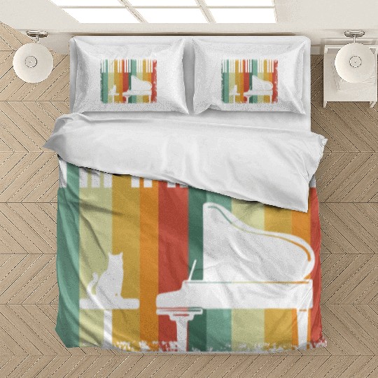 Piano Cat Musician Musical Instrument Pianist Bedding Sets