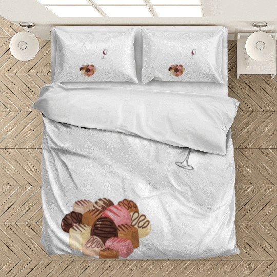 Funny Valentines Day Happy Eat Chocolate Alone Day Bedding Sets
