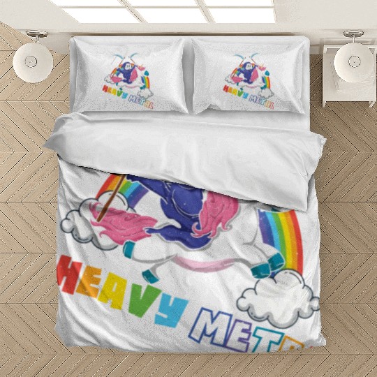 Metal Heavy Unicorn Skeleton Rocker Rock Heavy Bedding Sets