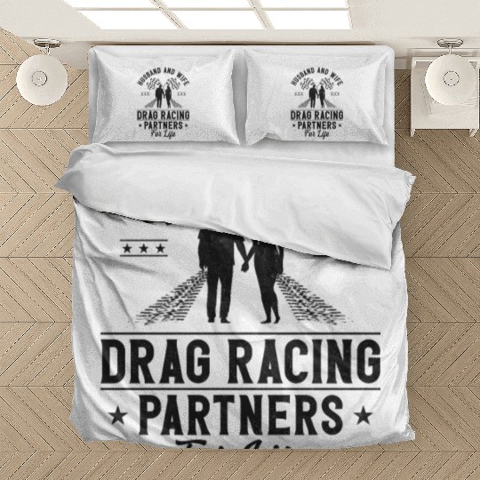 Drag Racing Race Car Husband Wife Bedding Sets