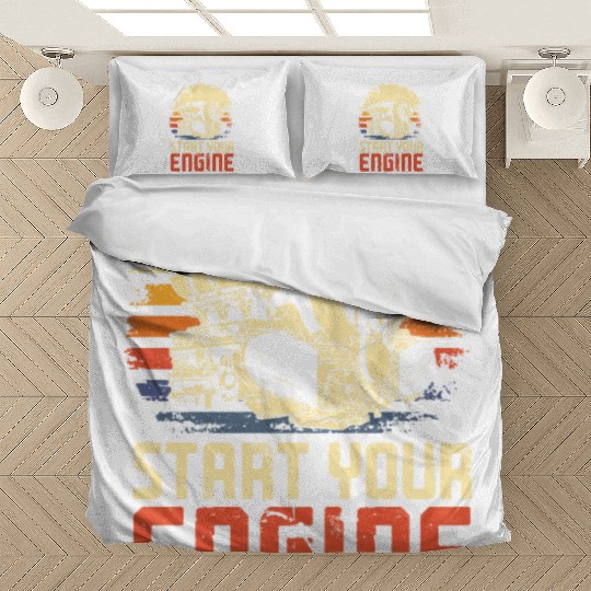 Drag Racing Race Car Retro Vintage Bedding Sets