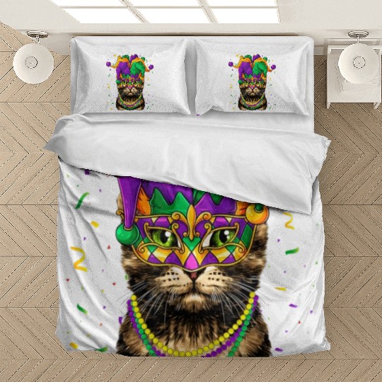 Cat Animal Lover Cute Mardi Gras Carnival Jester C Bedding Sets