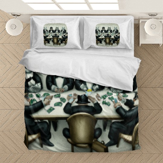 Cats Playing Cards Bedding Sets