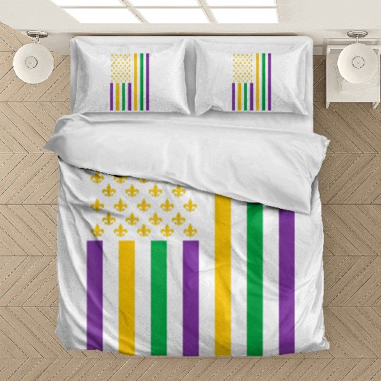 American Flag Mardi Gras Mardi Gras Crawfish Outfi Bedding Sets