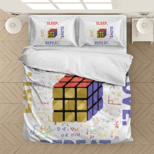 Eat Sleep Solve Repeat Math Speed Cubing Genie Bedding Sets