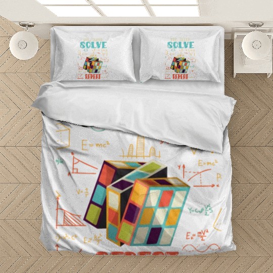Eat Sleep Solve Repeat Math Speed Cubing Genie Bedding Sets