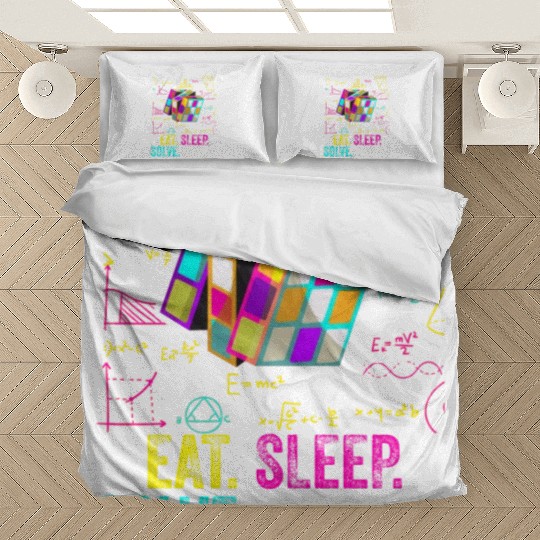 Eat Sleep Solve Repeat Math Speed Cubing Genie Bedding Sets