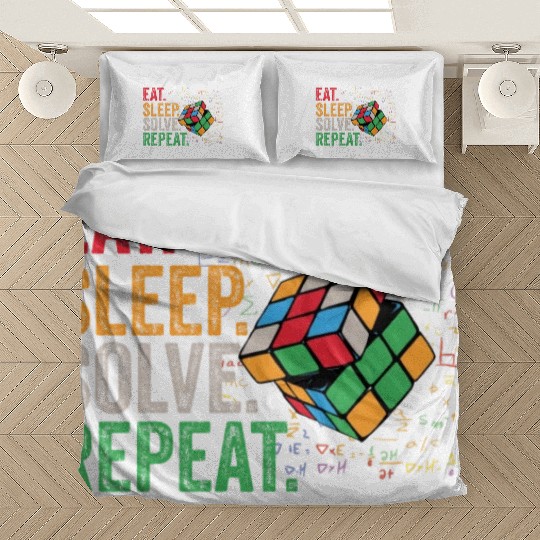 Eat Sleep Solve Repeat Math Speed Cubing Genie Bedding Sets