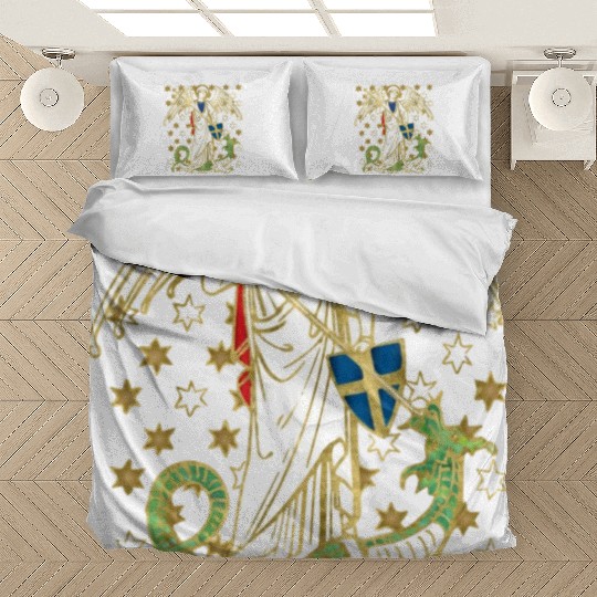 St. Michael the Archangel Icon Dragon Catholic Ang Bedding Sets