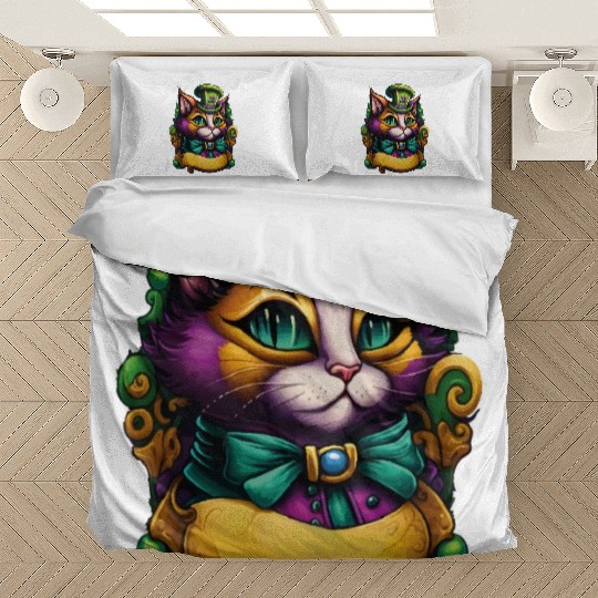 Cat Mardi Gras Bedding Sets