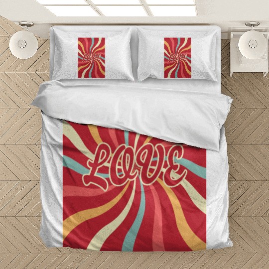 70´s style Love Poster Bedding Sets
