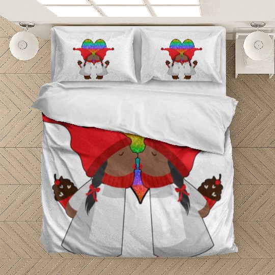Black Lesbian Gnome Valentines Day Couples Gift Bedding Sets