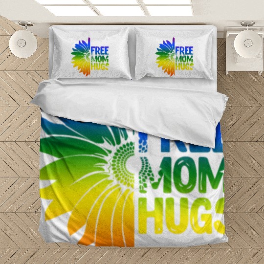 Free Mom Hugs, LGBT Sunflower Bedding Sets