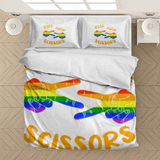 Rock Paper Scissors, LGBT Rainbow Flag Bedding Sets